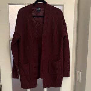 GAP Women's Burgundy/Merlot Cardigan Sweater